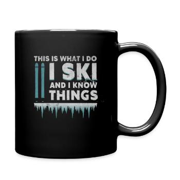 Skiing winter sports - Full Colour Mug - black - Right