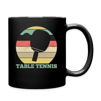 Retro Tischtennis - Tasse einfarbig - Schwarz - Rechts