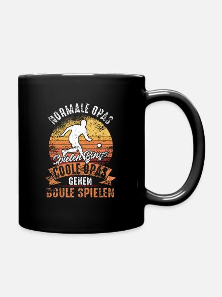 Boule Opa Bouler Boulen Großvater Boulespiel Lusti - Tasse einfarbig - Schwarz