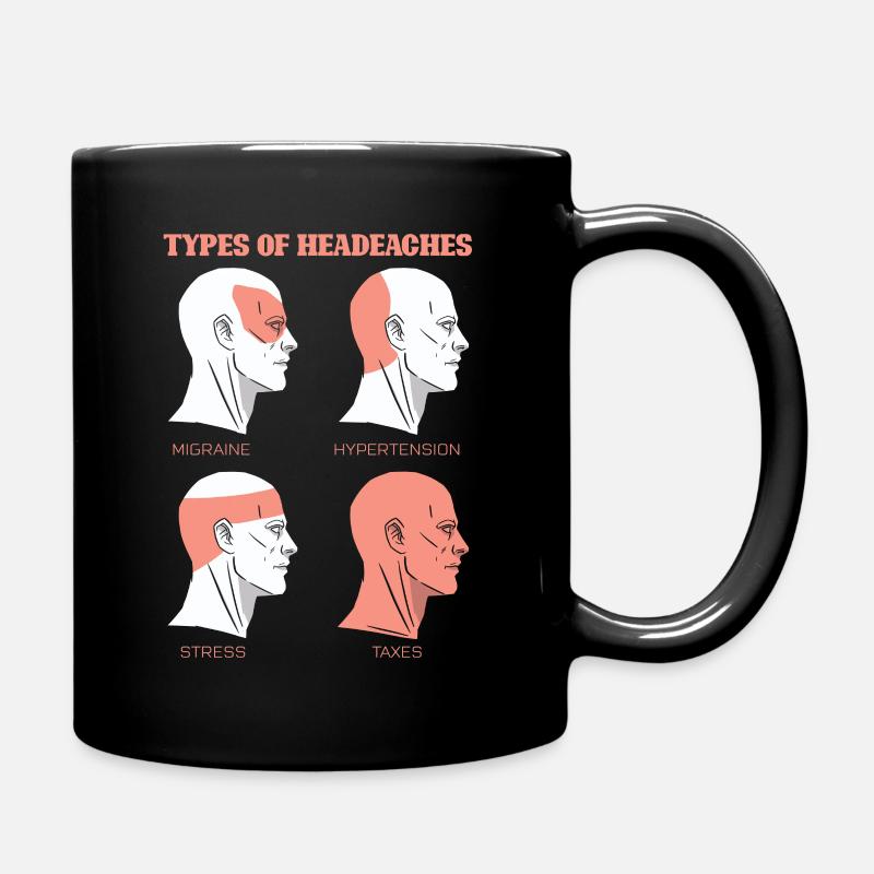 Kopfschmerzen Steuern Steuerberater - Tasse einfarbig - Schwarz