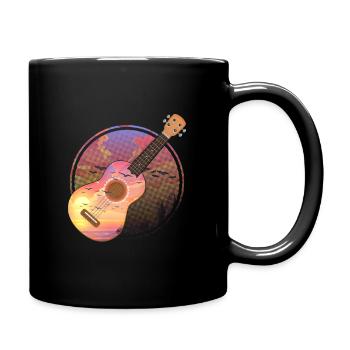 Ukulélé Vintage Sunset Musician Nature Hawaii - Mug uni - noir - Droite