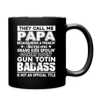 Fête des pères, ils m'appellent papa - Mug uni - noir - Droite