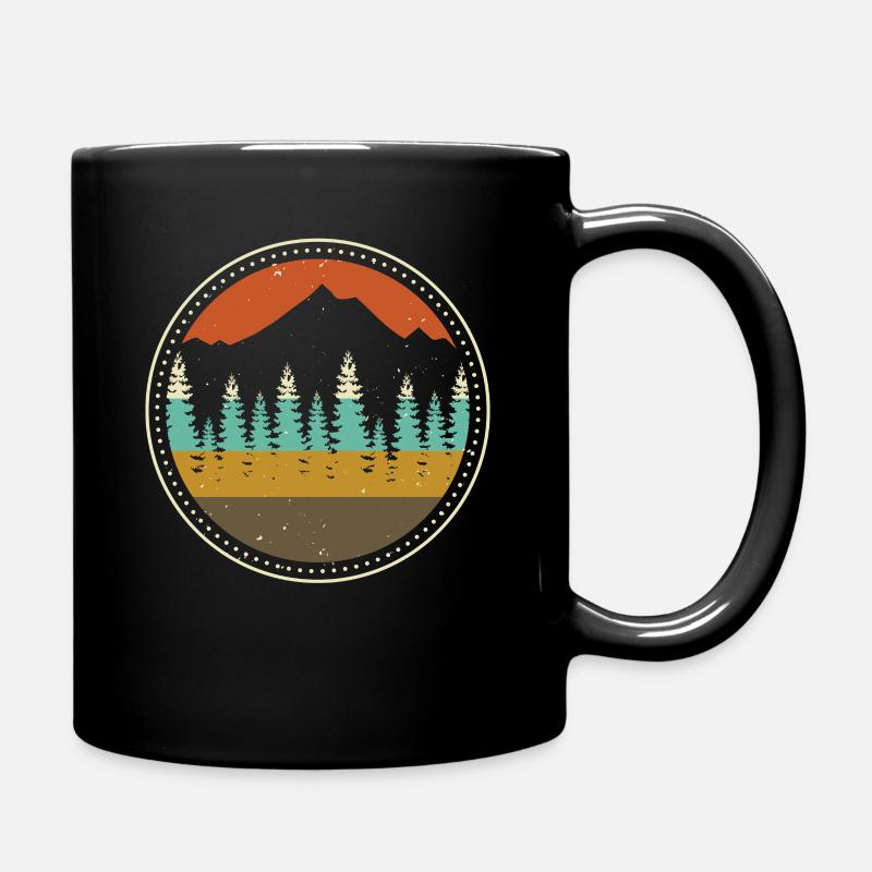Berge, Wald - Tasse einfarbig - Schwarz