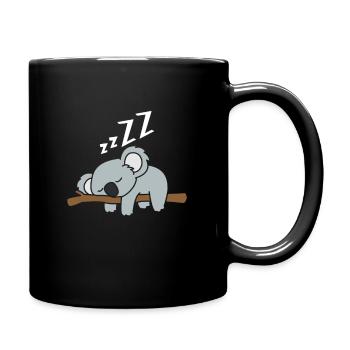 Tired lazy koala sleeping on a branch - Full Colour Mug - black - Right