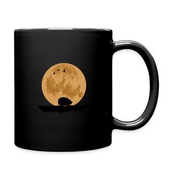 Hedgehog hedgehog motif full moon gift - Full Colour Mug - black - Right