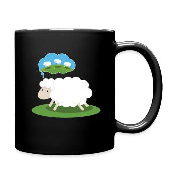 Les moutons rêvent de moutons - Mug uni - noir - Droite