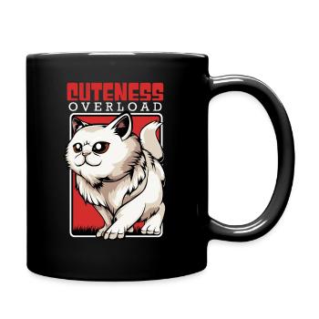 Niedliche Perserkatze - Cuteness Overload - Kawaii - Tasse einfarbig - Schwarz - Rechts