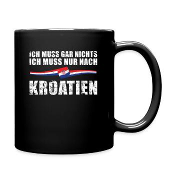 Kroatien - Tasse einfarbig - Schwarz - Rechts