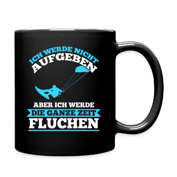Kitesurfen Surfer Wellenreiten Kiteboearding Lusti - Tasse einfarbig - Schwarz - Rechts