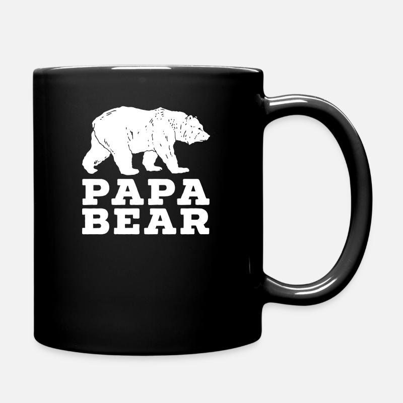 Papa Bär - Tasse einfarbig - Schwarz