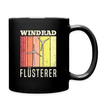 Windpark Windrad Windkraft - Flüsterer - Tasse einfarbig - Schwarz - Rechts