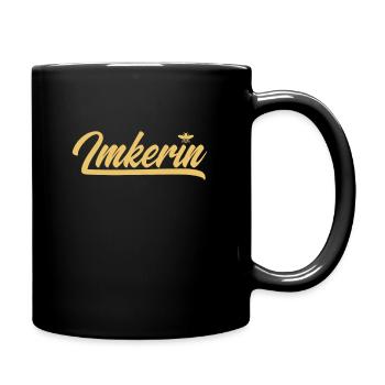 Bienen Imkerin Typografie - Tasse einfarbig - Schwarz - Rechts
