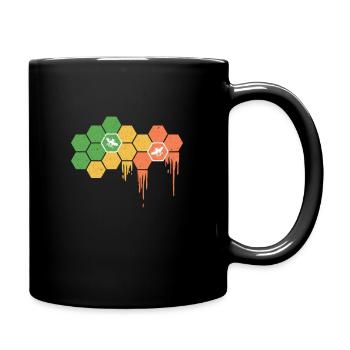 Bienen Waben Honig grunge - Tasse einfarbig - Schwarz - Rechts