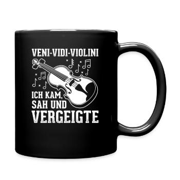 Veni Vidi Violini Geige Geigenspieler Streicher - Tasse einfarbig - Schwarz - Rechts