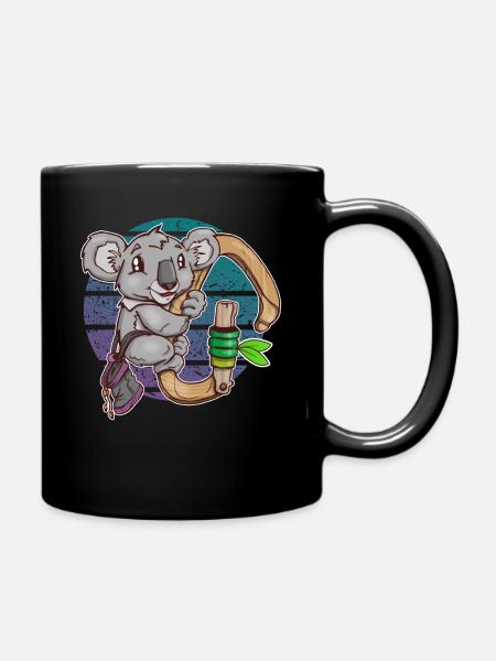 climbing koala bouldering - Full Colour Mug - black