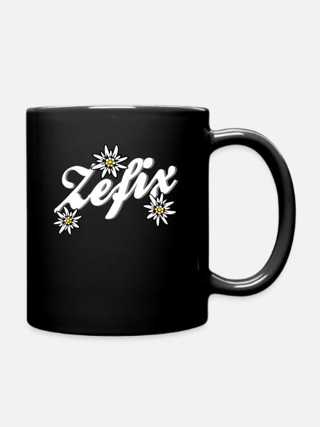 Edelweiß - Tasse einfarbig - Schwarz