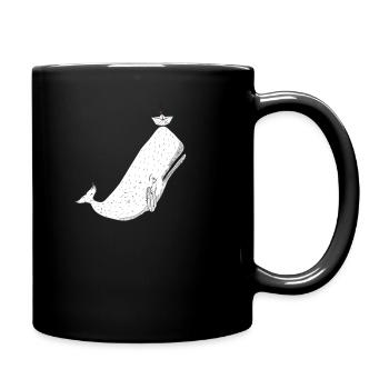 Whale and Paperboat - Tasse einfarbig - Schwarz - Rechts