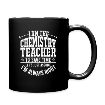 Chemie Chemiker Molekül Atom Experiment Geschenk - Tasse einfarbig - Schwarz - Rechts