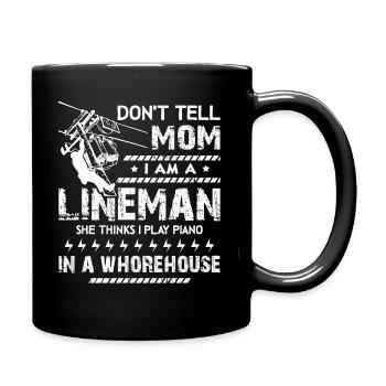 Monteur de lignes, je suis un monteur de lignes - Mug uni - noir - Droite