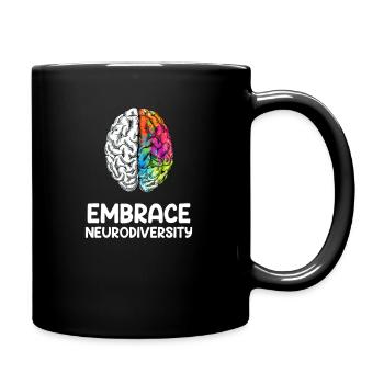 Embrace Neurodiversity Awareness brain neurodivers - Full Colour Mug - black - Right