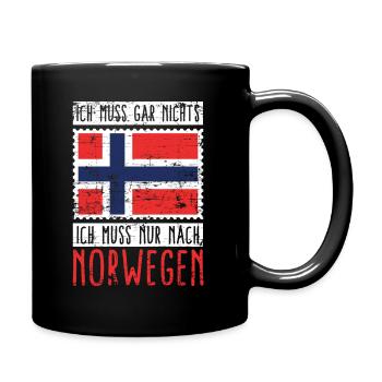 Norwegen Norweger Wikinger - Tasse einfarbig - Schwarz - Rechts