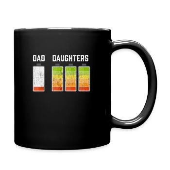 Père de trois filles, batterie faible - Mug uni - noir - Droite