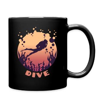 Diving dive diving snorkeling diver gift - Full Colour Mug - black - Right