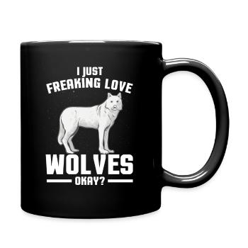 Loup - Mug uni - noir - Droite