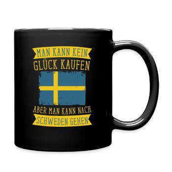 Schweden Skandinavien Schwede - Tasse einfarbig - Schwarz - Rechts