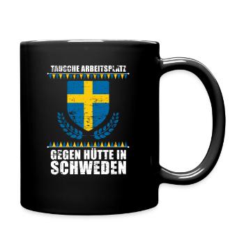 Schwede Geschenk Patrioten - Tasse einfarbig - Schwarz - Rechts