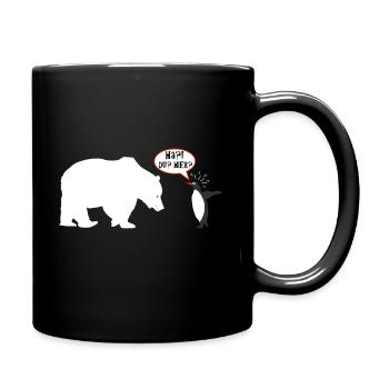 Lustige Eisbär und Pinguin Begegnung am Südpol - Tasse einfarbig - Schwarz - Rechts