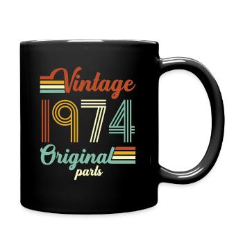 Vintage 1974 Original - Tasse einfarbig - Schwarz - Rechts