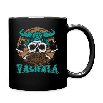 Valhala Viking - Ax Viking Head Tattoo Gift - Full Colour Mug - black - Right