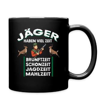 Jäger haben viel Zeit Brunftzeit Jagdzeit - Tasse einfarbig - Schwarz - Rechts