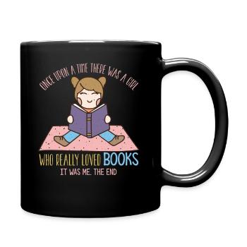 Reading book bookworm librarian author gift - Full Colour Mug - black - Right