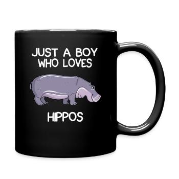 Juste un garçon qui aime les hippopotames - Mug uni - noir - Droite
