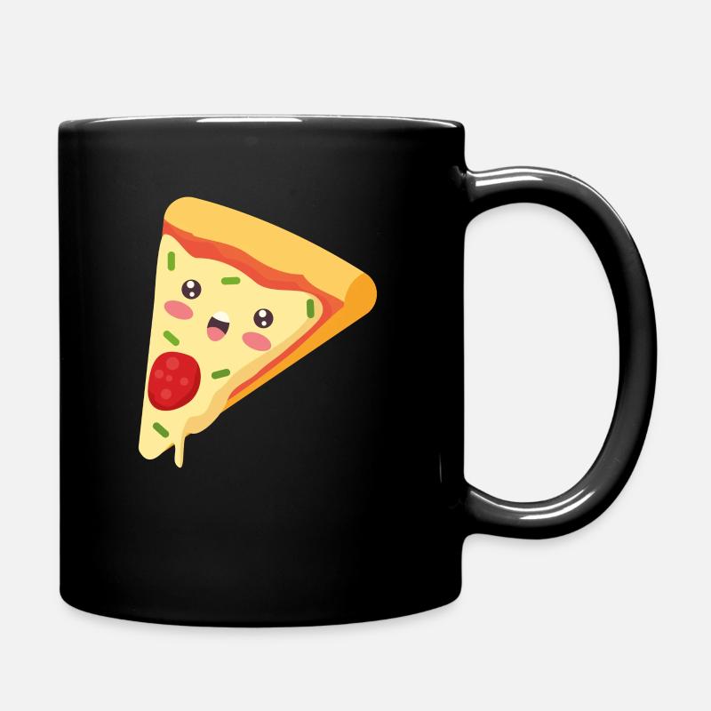 Pizza kawaii - Mug uni - noir