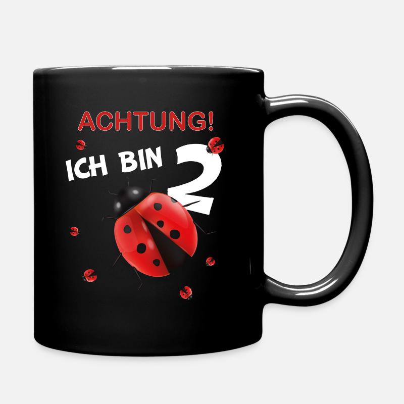 Marienkäfer Kindergeburtstag 2. Geburtstag - Tasse einfarbig - Schwarz