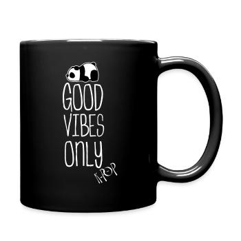 K - Pop good vibes only Panda - Full Colour Mug - black - Right