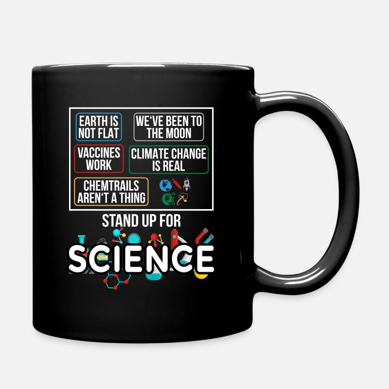 Stand Up for Science Lustige verschwörungstheorie - Tasse einfarbig - Schwarz