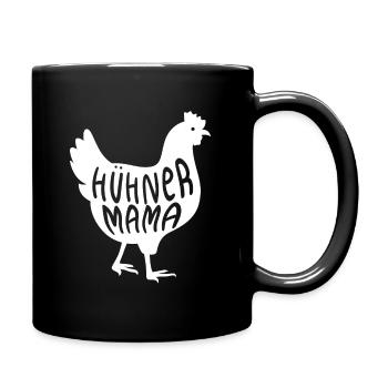 Hühner Mama Design für einen Huhn Fan - Tasse einfarbig - Schwarz - Rechts