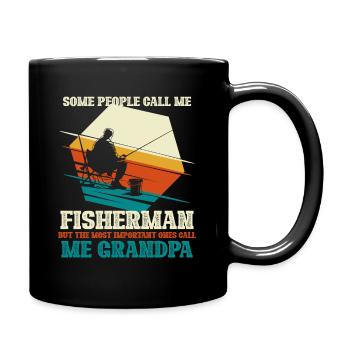 Fisherman Grandpa - Angler Grandpa fishing - Full Colour Mug - black - Right