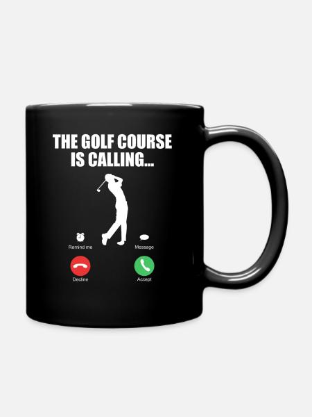 The Golf Course Is Calling Cool golfer gift - Full Colour Mug - black
