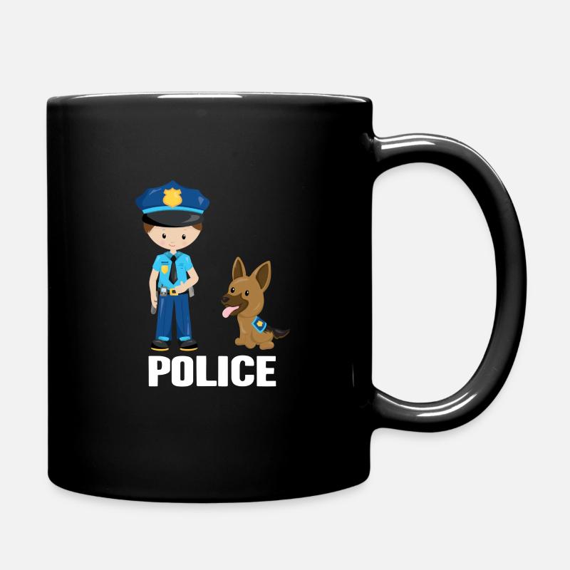 police - Mug uni - noir