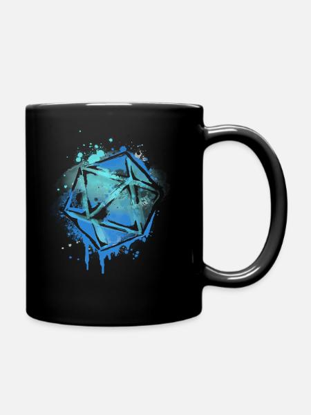 RPG Dice Tabletop Rollenspieler 20 Sided Die - Tasse einfarbig - Schwarz