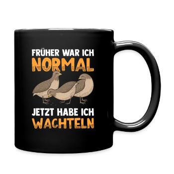 Wachteln Wachtel - Tasse einfarbig - Schwarz - Rechts