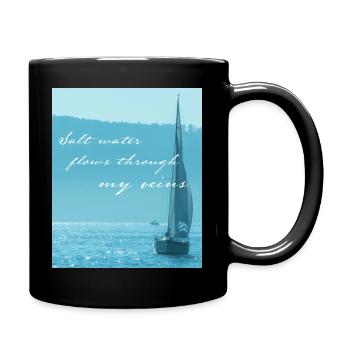 Lustiger Spruch Segeln Segler Skipper Geschenk - Tasse einfarbig - Schwarz - Rechts