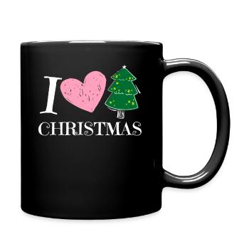 I Love Christmas - Xmas X-Mas Geschenkidee Herz - Tasse einfarbig - Schwarz - Rechts