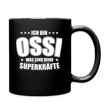 Ossi was sind deine Superkräfte Osten DDR - Tasse einfarbig - Schwarz - Rechts