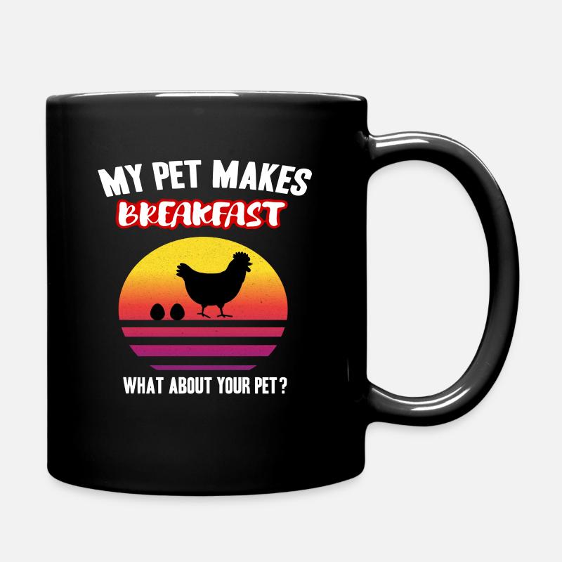 Chicken Chicken Chicken Breakfast Funny Farmers - Full Colour Mug - black